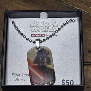 Star Wars Darth Vader Dog Tag Necklace - Black and Silver